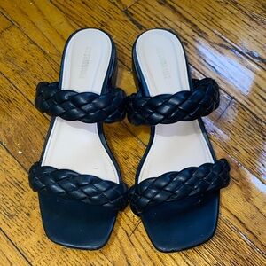 Chic Black Braided Sandals